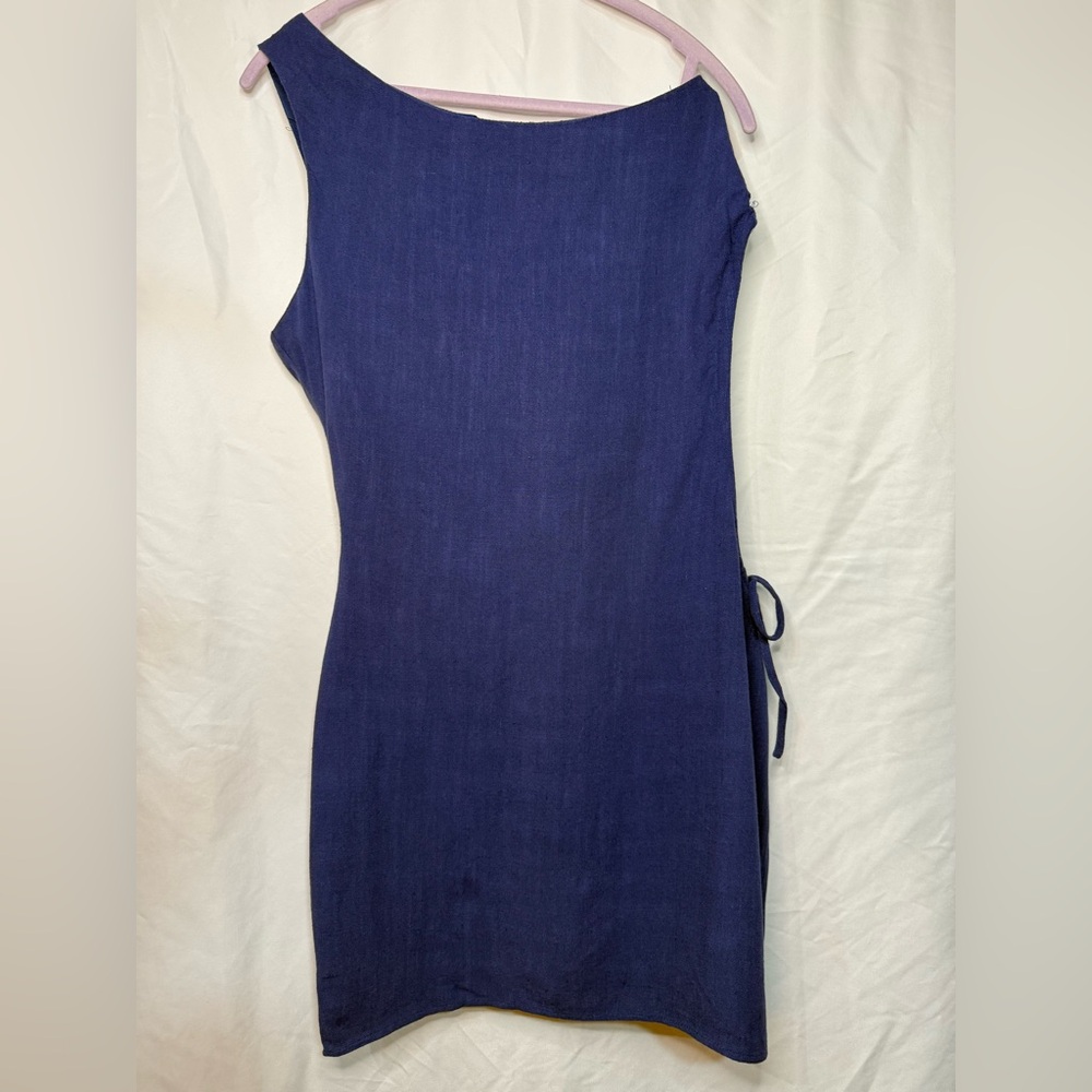 NWT Inmod Los Angeles Blue One Shoulder Cutout Side Dress Size Large